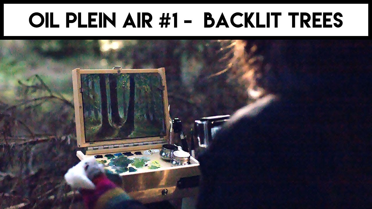 1280x720 Plein Air Painting With Oil In The Forest (Backlit Trees