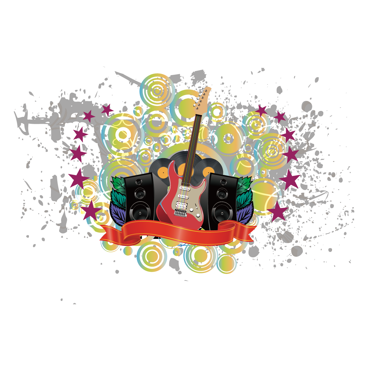 1181x1181 Guitar Graphic Design Poster Watercolor Painting