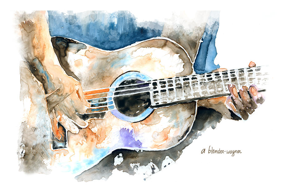 900x613 Guitar Riffs... Painting By Arline Wagner