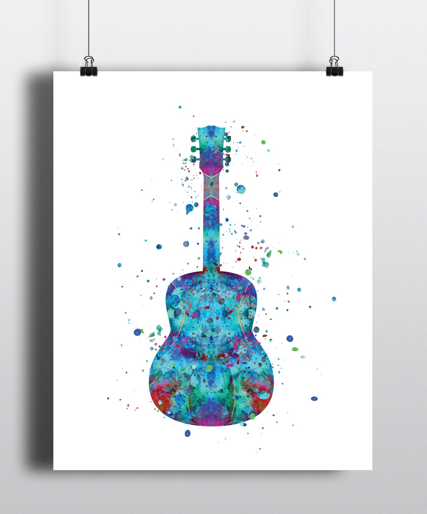 1400x1686 Guitar Watercolor Art Print