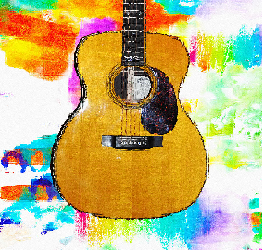 900x860 Martin Guitar Watercolor Bg Photograph By Bill Cannon