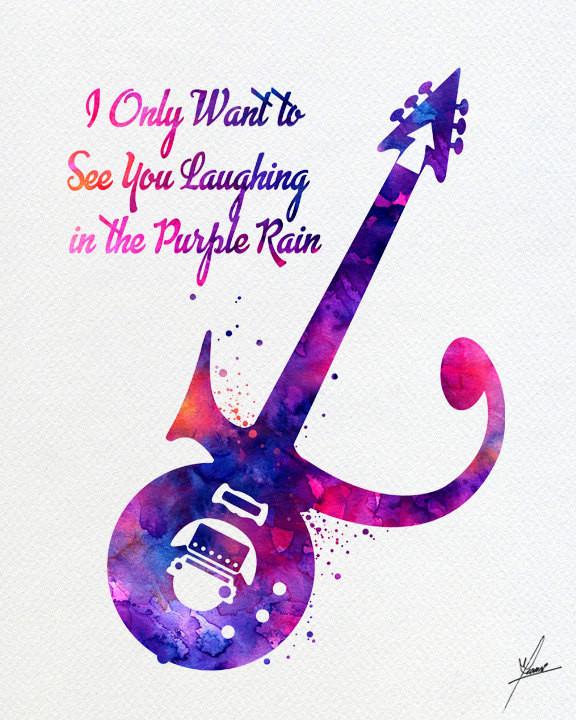 576x720 Prince Guitar Watercolor, Art Print Inspired, Watercolor Print