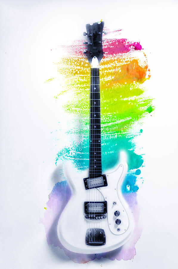597x900 Ultravox Guitar Watercolor Bg Photograph By Bill Cannon