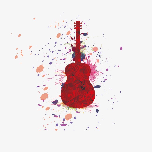 650x650 Creative Music Guitar Elements, Red, Guitar, Watercolor Png And