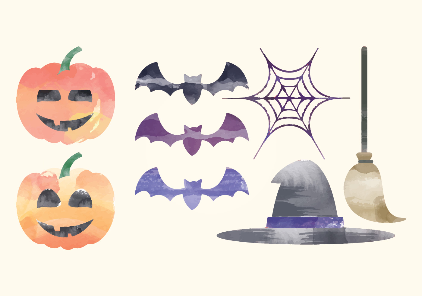 1400x980 Halloween Watercolor Free Vector Art