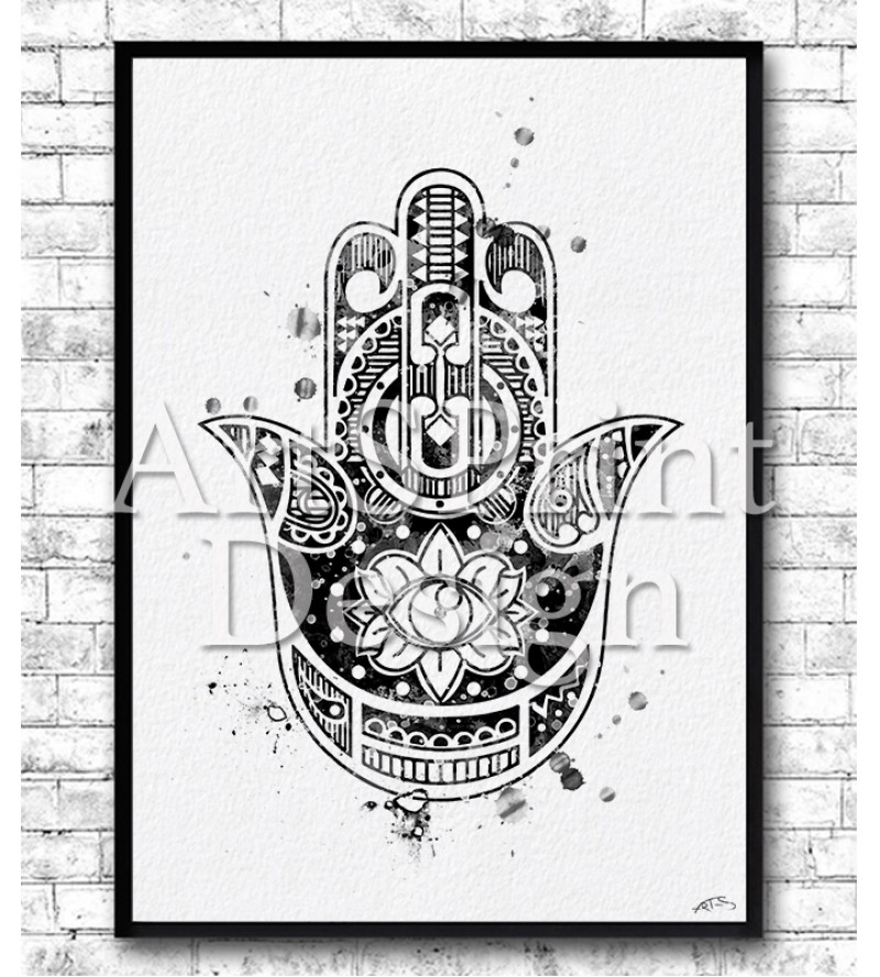 800x888 Hamsa Hand Watercolor