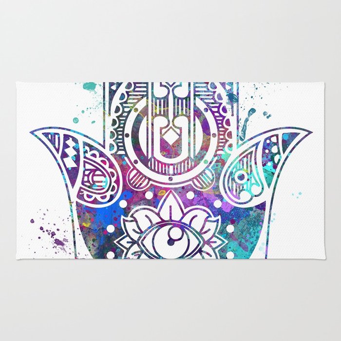 700x700 Hamsa Hand Watercolor Poster Wedding Gift Rug By Svetlaart Society6