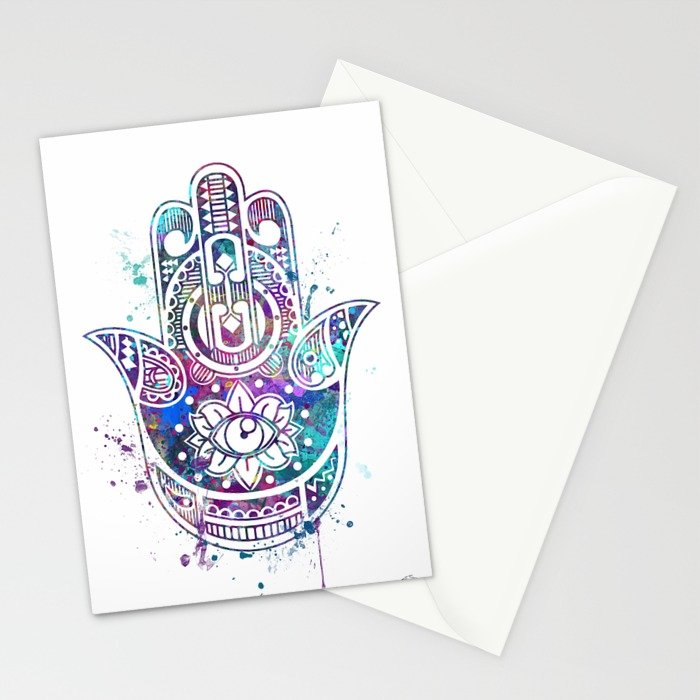 700x700 Hamsa Hand Watercolor Poster Wedding Gift Stationery Cards By