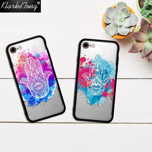640x640 Klarketong Watercolor Mandalad Hamsa Hand Phone Case For Iphone 7