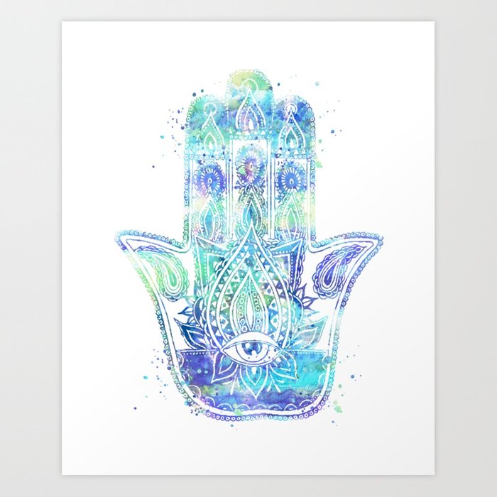 700x700 Watercolor Hamsa Hand Art Print By Zuzis Society6