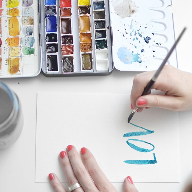 640x640 Tutorial Lettering With Watercolors