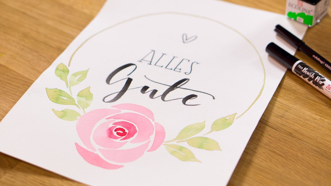 1280x720 Dein Tutorial Blumenkranz Video Zum Buch Handlettering