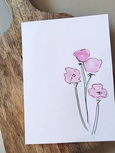 236x314 Hand Painted Watercolor Greeting Card Blooming Tree. Original