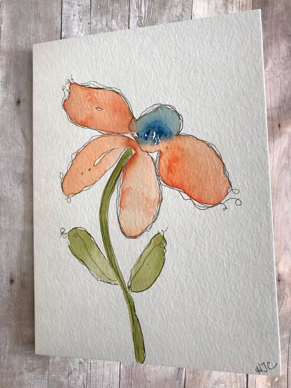 570x760 Original Watercolor Card, Homemade Cards, Hand Painted Greeting