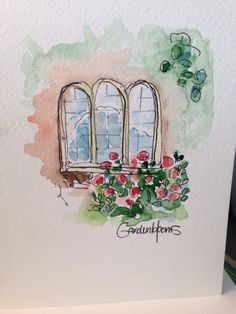 236x314 Watercolor Birthday Card Elegant Hand Painted Greeting Card