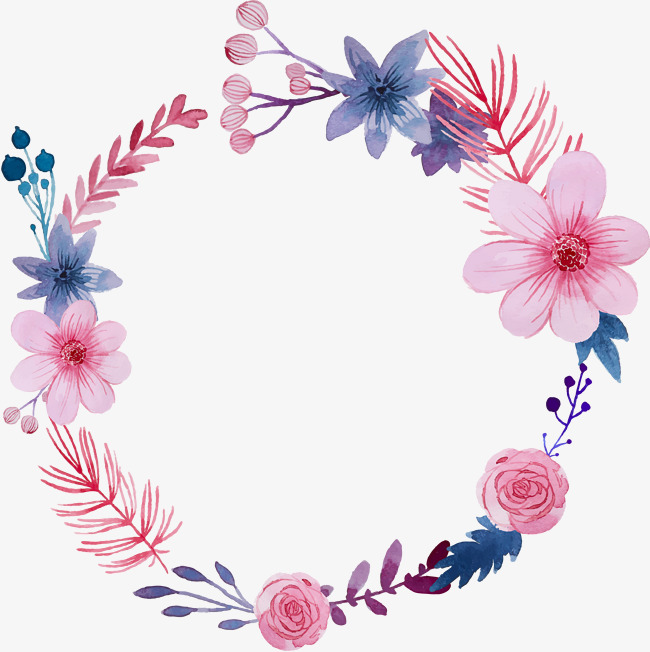 650x652 Beautiful Hand Painted Watercolor Flower Garland Greeting Card