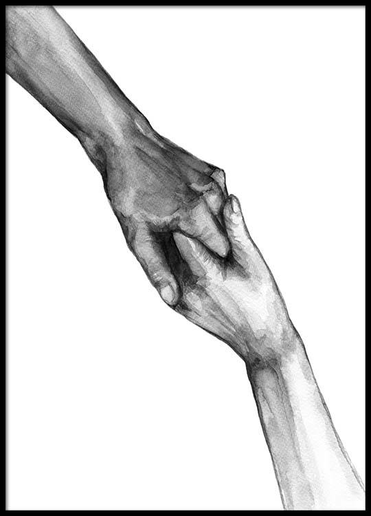 540x750 Watercolor Hands No2 Poster