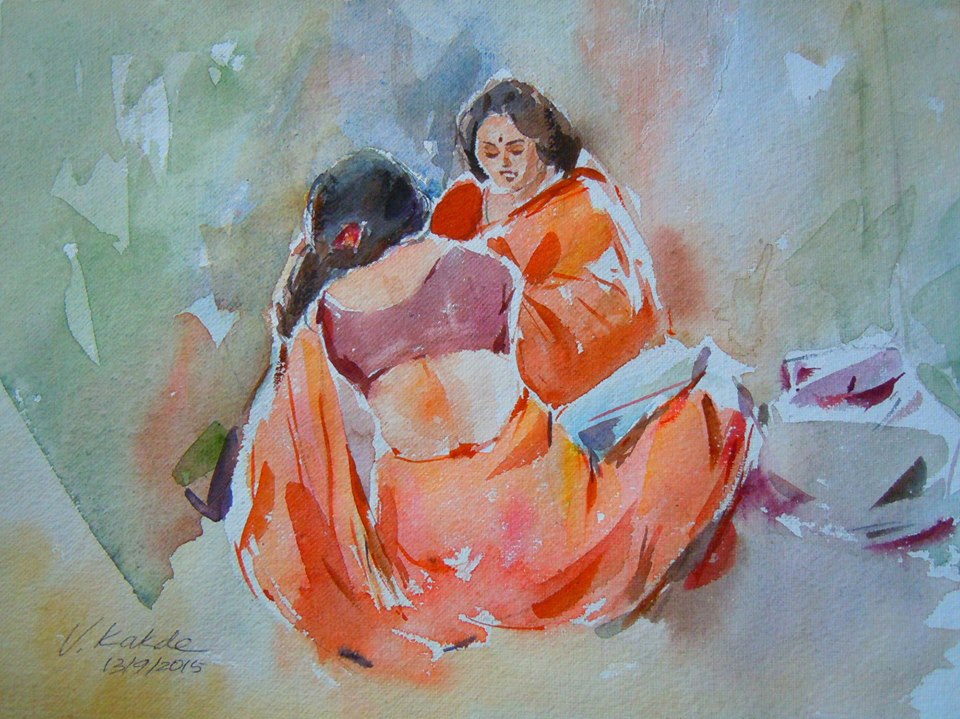 960x719 Watercolor The Vendor And The Buyer , Watercolor On Ecovision