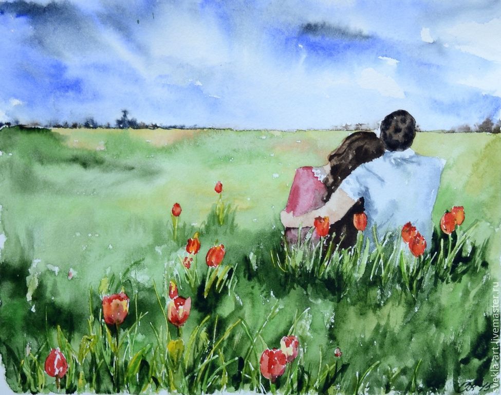 975x768 Watercolor Art Romance Shop Online On Livemaster With Shipping