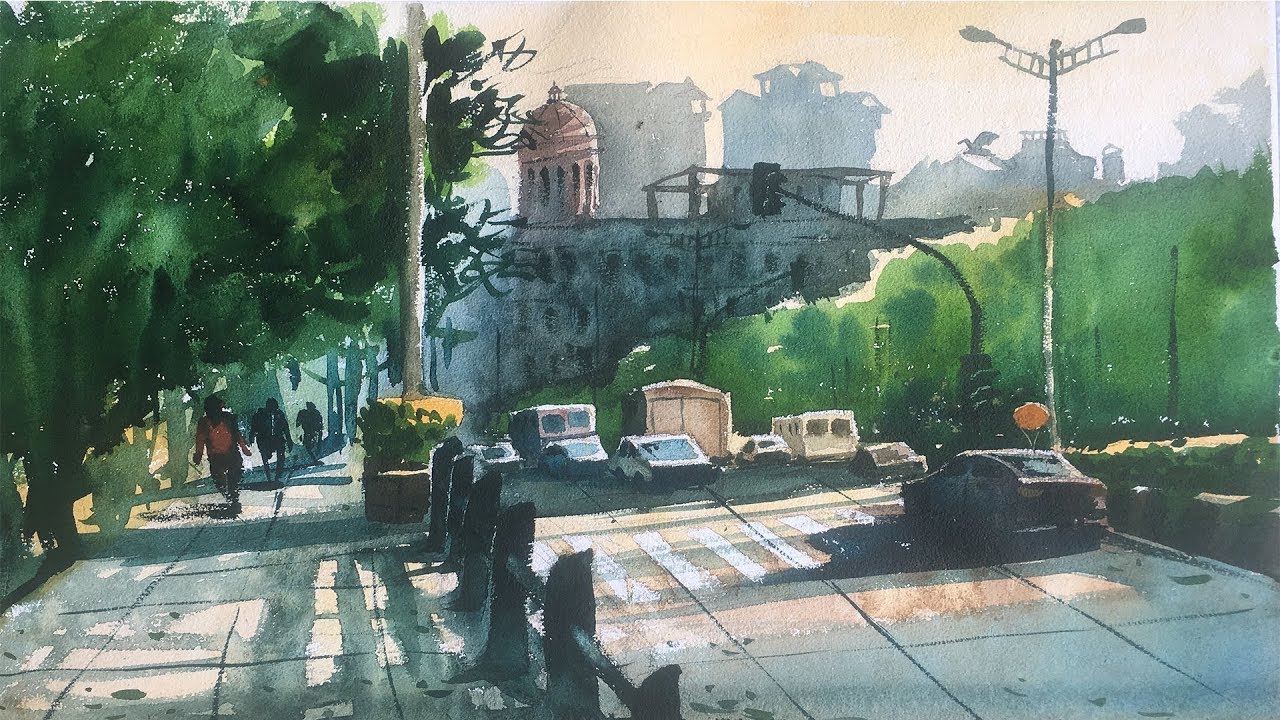 1280x720 Watercolor Painting On Handmade Paper Watercolor Painting On The