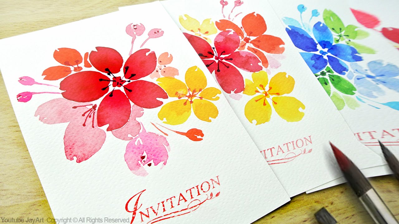 1280x720 Watercolor Floral Invitations Diy Handmade Cards