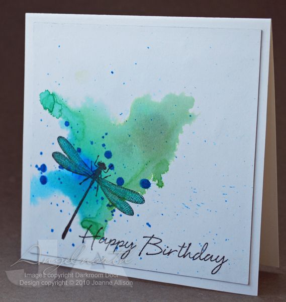 569x600 Handmade Card Dragonfly Birthday By Angelnorth Watercolor