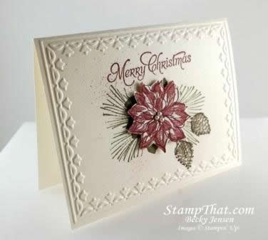 376x336 Watercolor Winter Stamp Set Handmade Chirmstas Poinsettia Card
