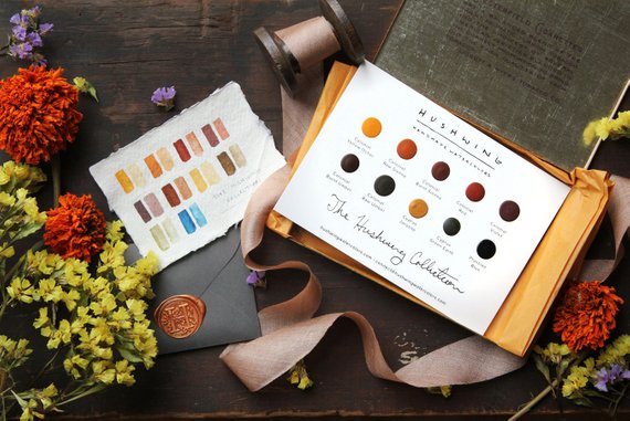 570x381 Handmade Watercolor Paint Sample Card The Hushwing Etsy