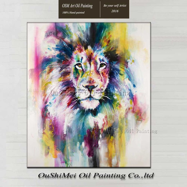 640x640 Buy Abstract Style Of Colorful Lion Hand Painted