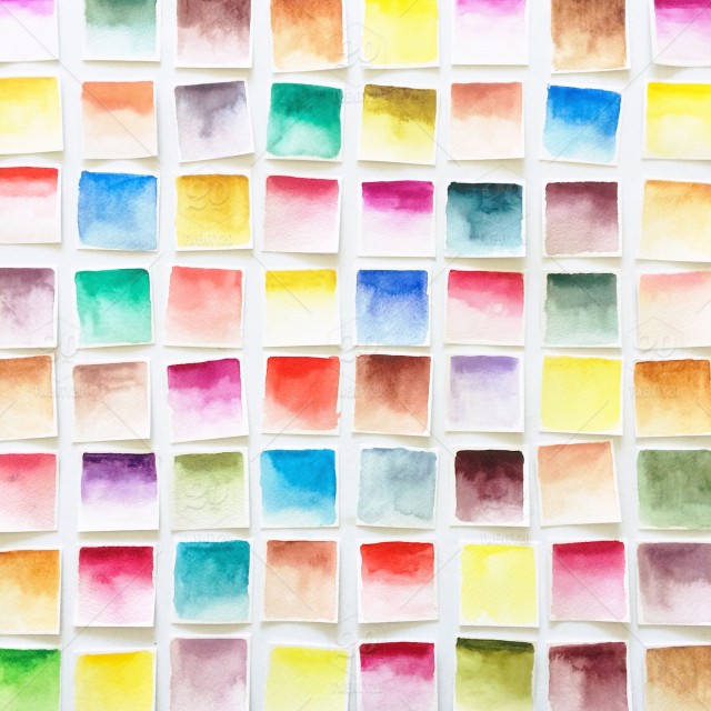 640x640 Assortment Of Multi Colored Handmade Watercolor Paint Swatches
