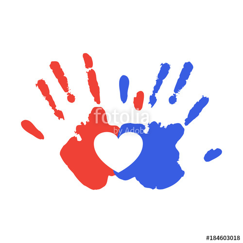 500x500 Watercolor Handprint Of Family. Mom, Dad And Me Vector