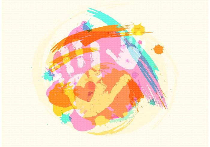 700x490 Free Child Handprint On Watercolor Vector Background