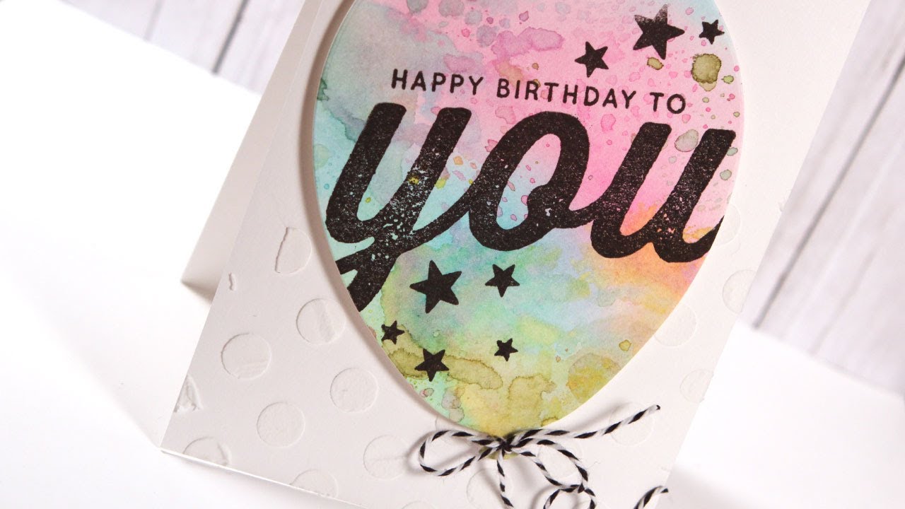1280x720 Watercolor Balloon Birthday Card