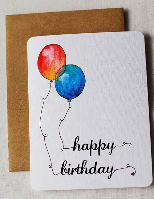 500x645 Watercolor Balloons Birthday Card By Mistprint On Etsy Things To