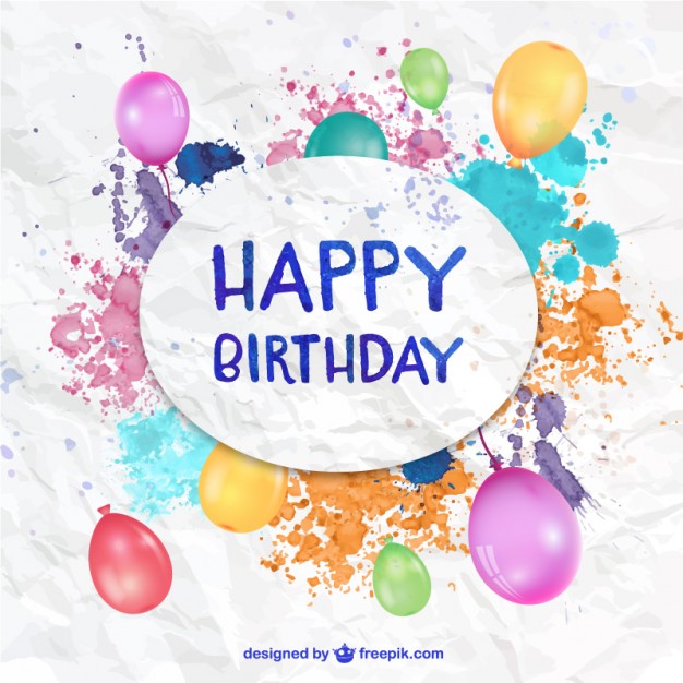 626x626 Watercolor Birthday Card Vector Free Download