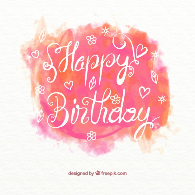 626x626 Watercolor Happy Birthday Card Stock Images