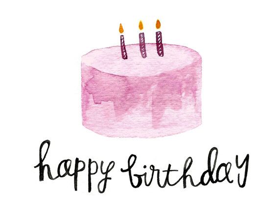 570x440 Happy Birthday Watercolor Cards By Madebytae On Etsy Good Words
