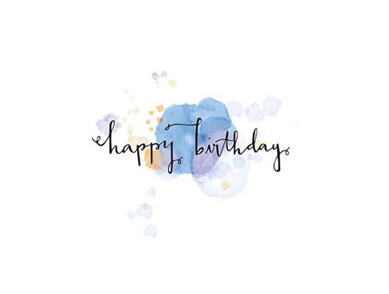 550x416 Atomic Envelopesblue Watercolor Script Happy Birthday