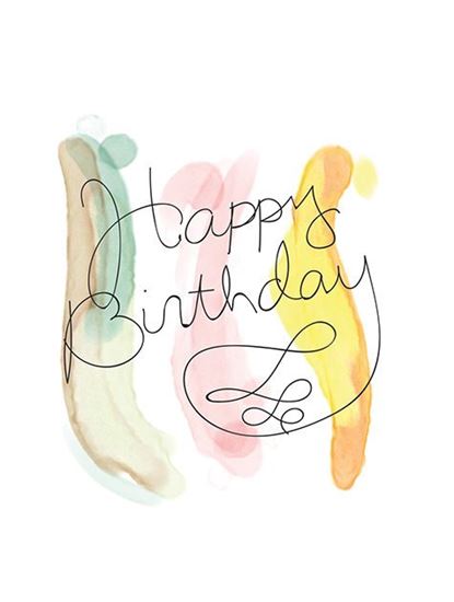 415x550 Note Card Watercolor Warm Tones Happy Birthday