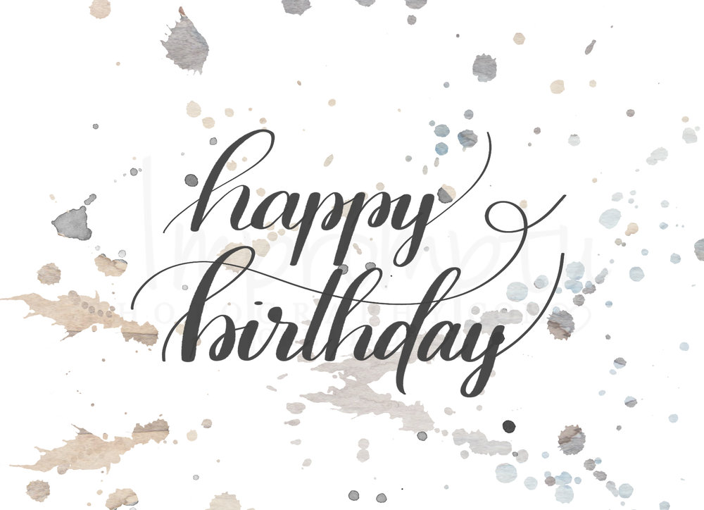 1000x724 Watercolor Happy Birthday Blank Card Impromptu Photography