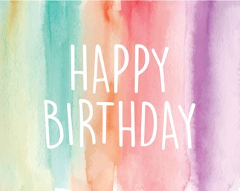 340x270 Watercolor Happy Birthday Card Set 5 Card Set Birthday