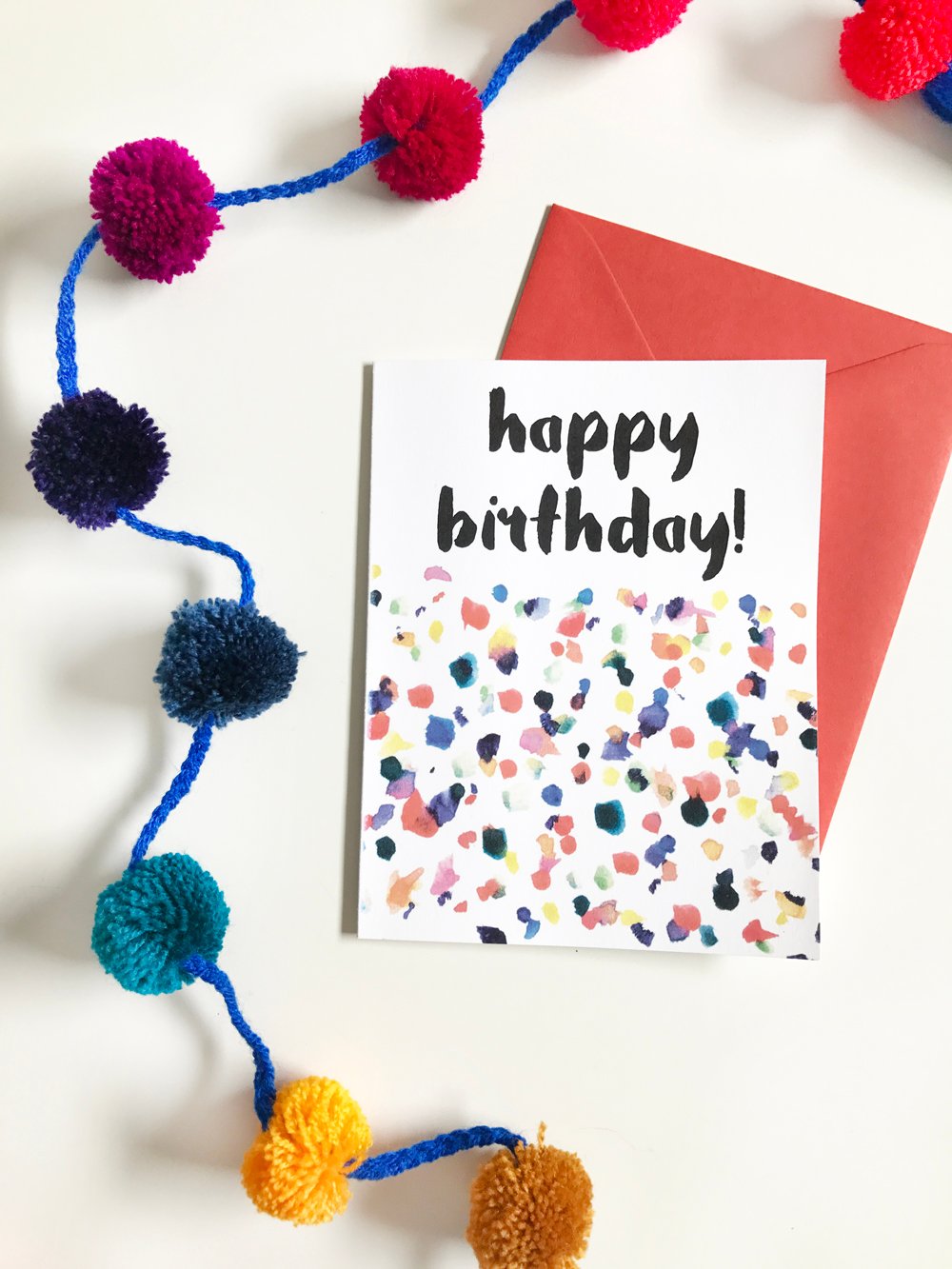 1000x1333 Noteify Happy Birthday Confetti Watercolor Single Note Card