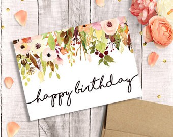 340x270 Happy Birthday Watercolor Card Water Color
