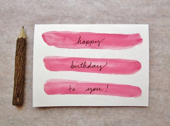 570x424 Happy Birthday Watercolor Card In Melon By Ashleypahl On Etsy