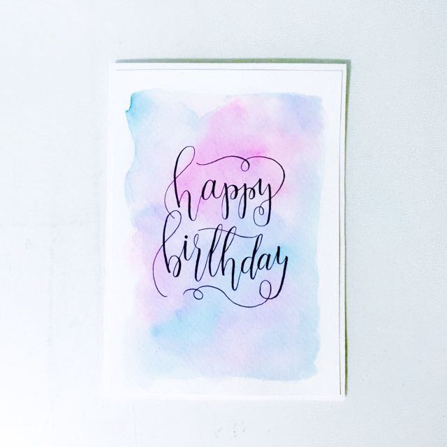 640x640 Customiseable Happy Birthday Watercolor Cards, Design Amp Craft On