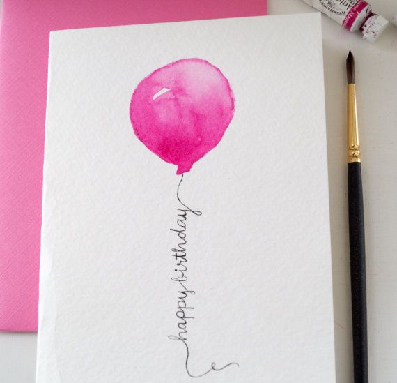 570x549 Happy Birthday Card, Pink Balloon, Birthday Party, Card For