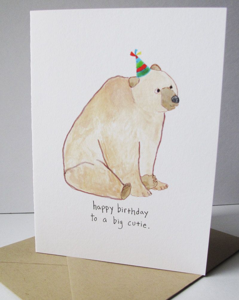 800x1004 Happy Birthday Card. Birthday Bear. Print Of My Original