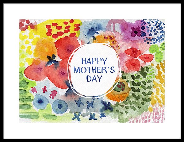 600x463 Happy Mothers Day Watercolor Garden Art By Linda Woods Framed