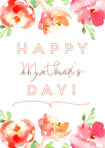 429x600 Printable Happy Mothers Day Card Download With Watercolor Flowers