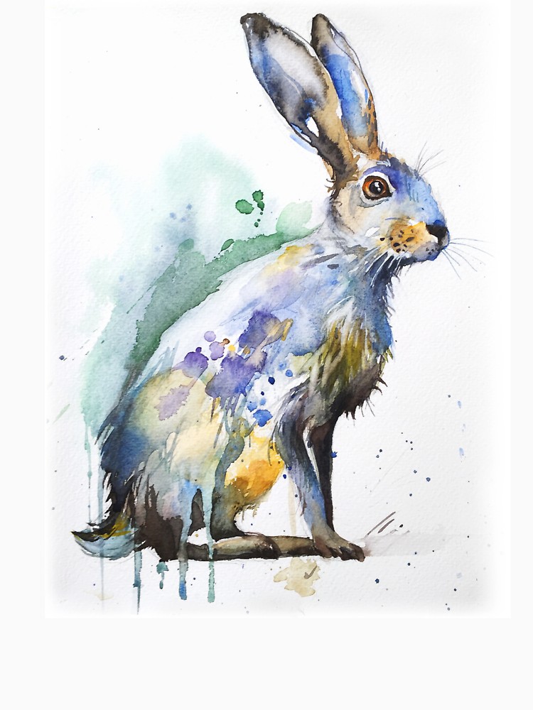 750x1000 Hare Watercolor Unisex T Shirt By Tallula Redbubble